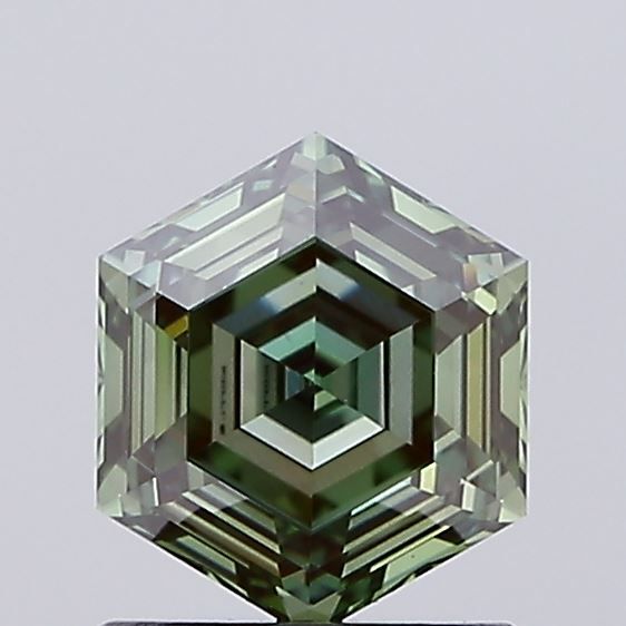 Hexagonal Fancy Vivid Green Lab-grown Diamond 1.06ct VVS2 loose diamond