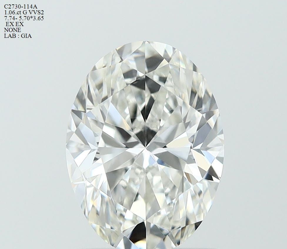 Oval Natural Diamond 1.06ct G VVS2