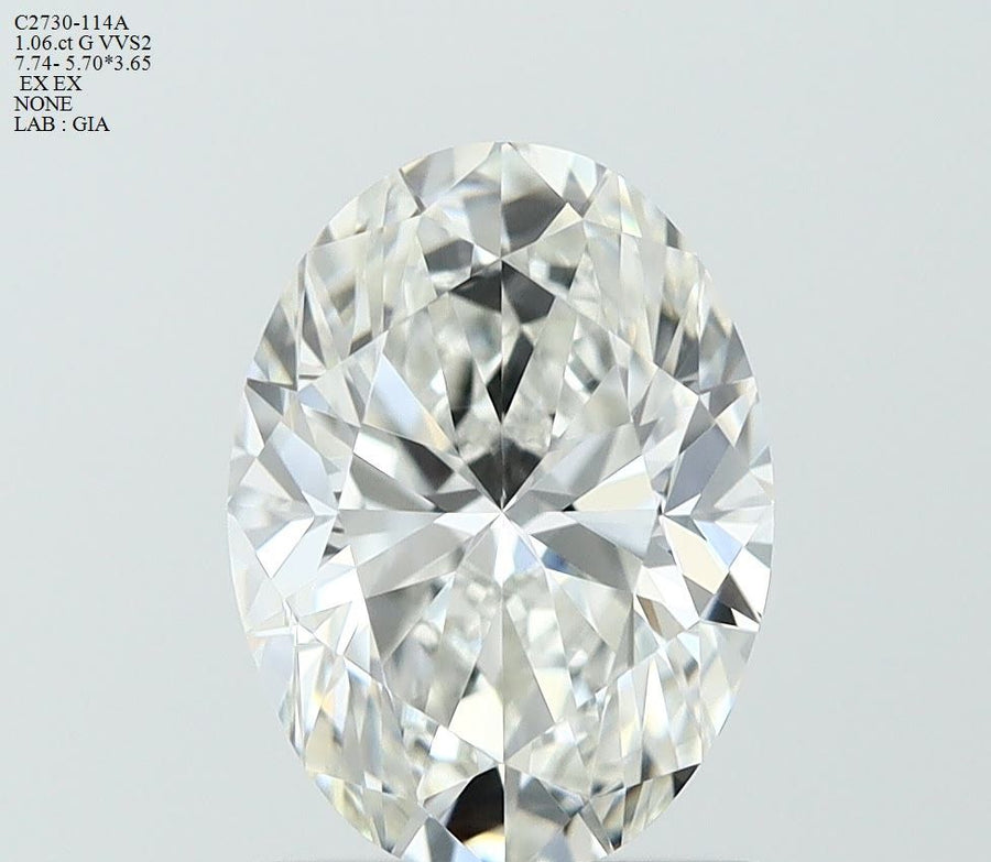 Oval Natural Diamond 1.06ct G VVS2