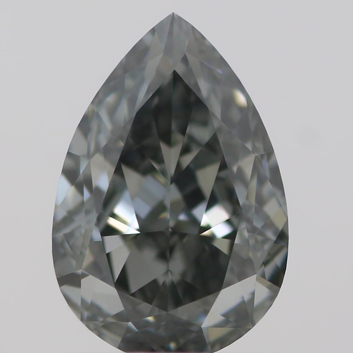 Pear Fancy Dark Green Gray Natural Diamond 0.87ct VS1 loose diamond
