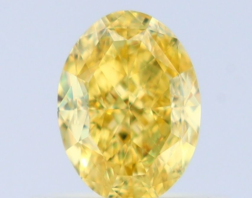 Oval Fancy Intense Yellow Natural Diamond 0.57ct VS1 loose diamond