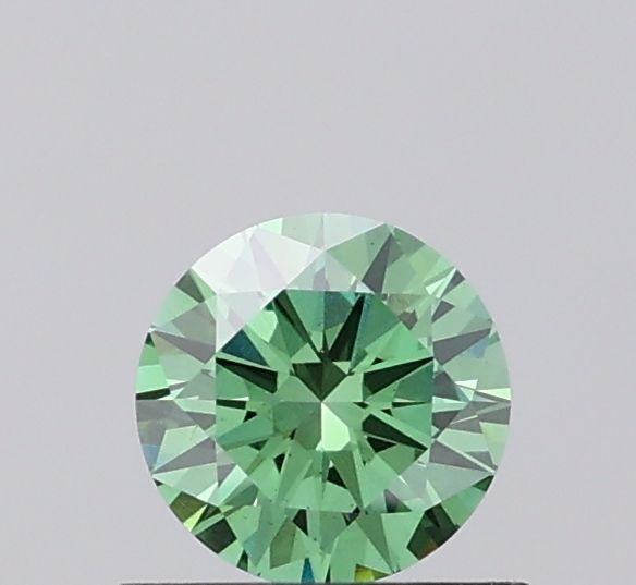 Round Fancy Vivid Green Lab-grown Diamond 0.59ct VS2 loose diamond