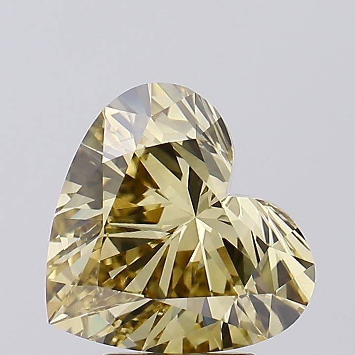 Heart Fancy Intense Brownish Yellow Lab-grown Diamond 3.78ct VS2 loose diamond