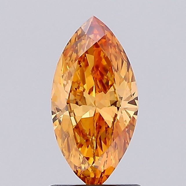 Marquise Fancy Vivid Orange Lab-grown Diamond 1ct VVS2 loose diamond