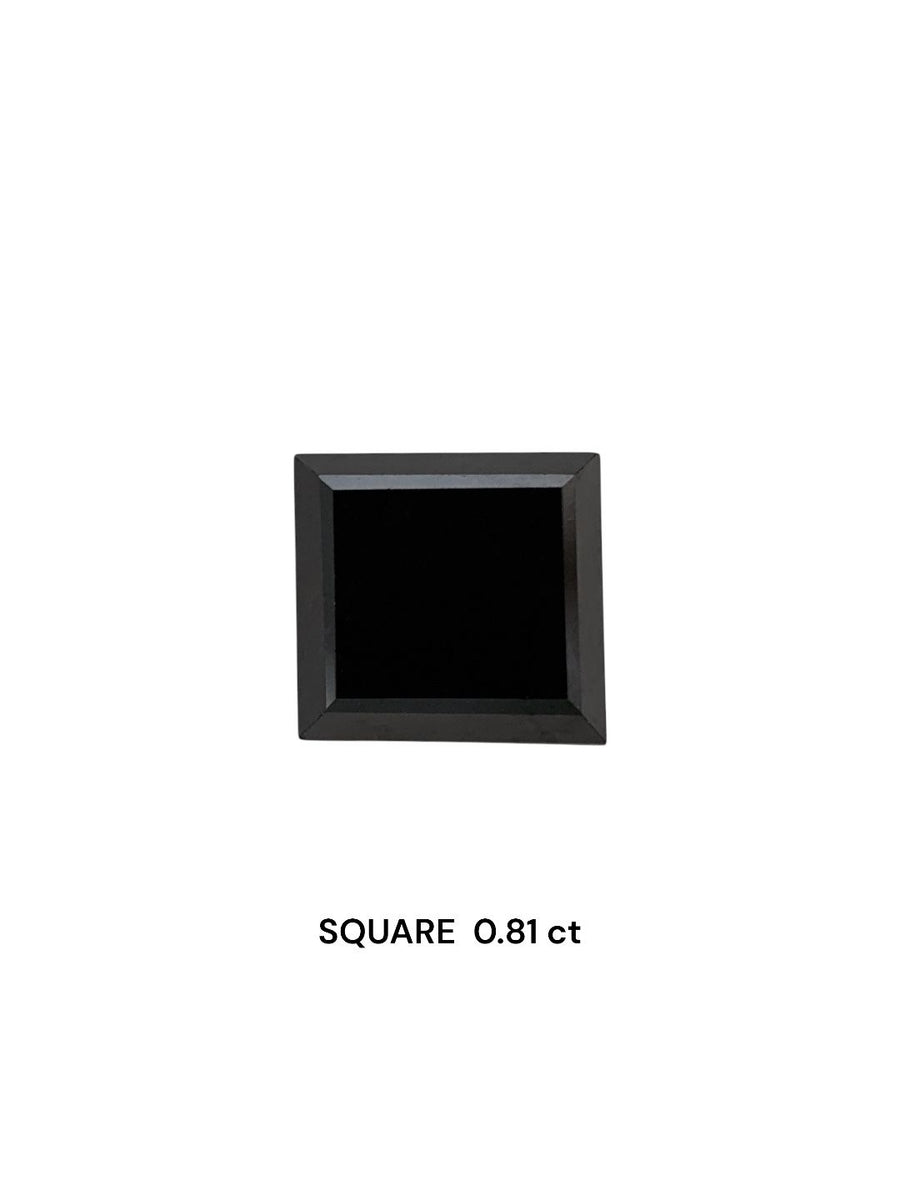 Square Fancy Black Natural Diamond 0.81ct VVS2 loose diamond