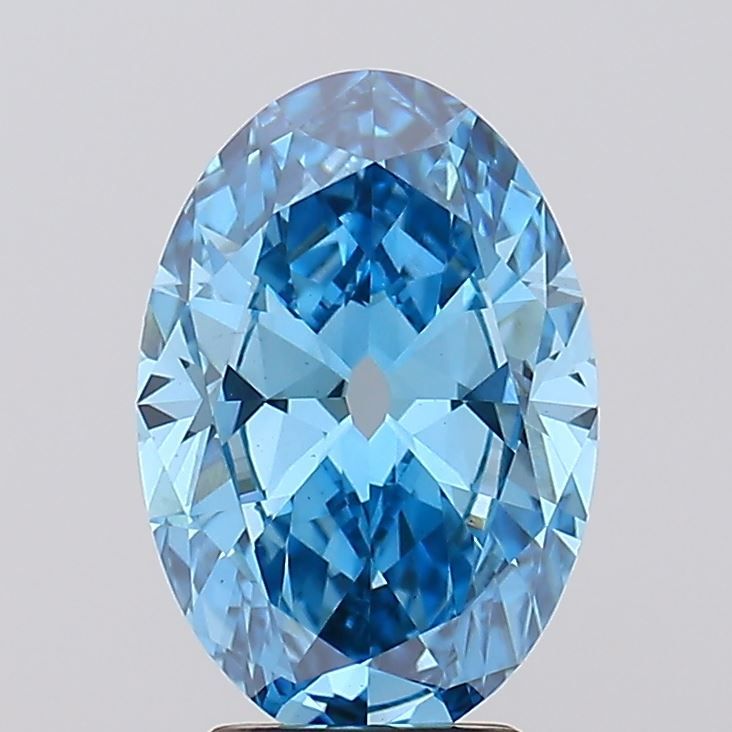 European Cut Fancy Vivid Blue Lab-grown Diamond 2.7ct VS1 loose diamond