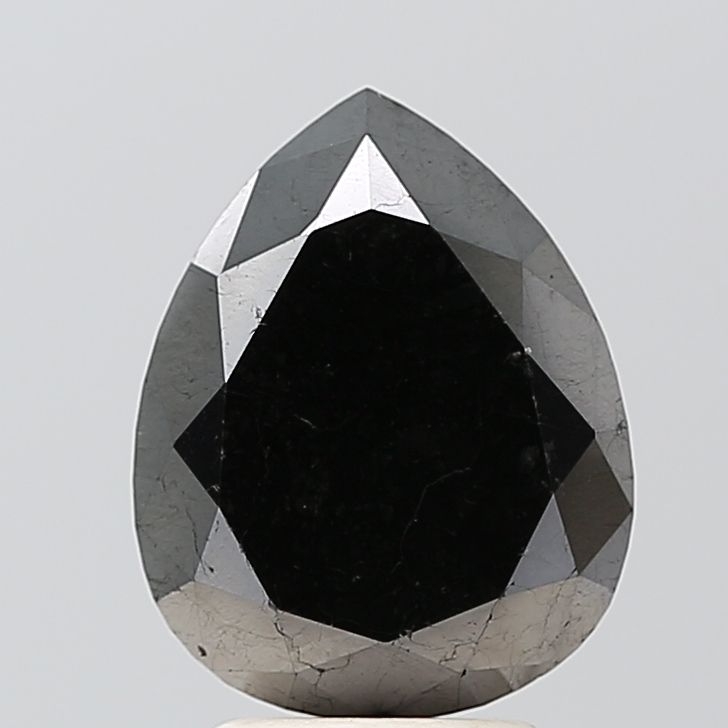 Pear Fancy Black Natural Diamond 4.71ct VVS2 loose diamond