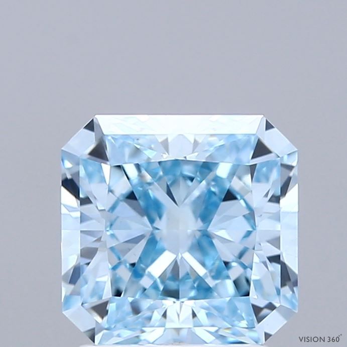 Square Radiant Fancy Intense Blue Lab-grown Diamond 2.01ct VS1 loose diamond