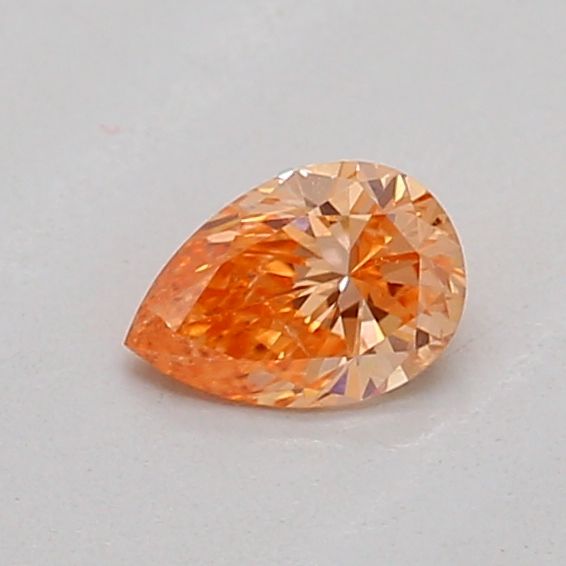 Pear Fancy Vivid Brownish Orange Lab-grown Diamond 0.18ct SI1 loose diamond