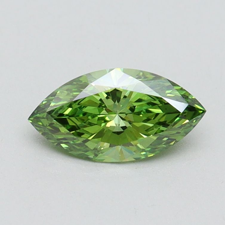 Marquise Fancy Vivid Green Lab-grown Diamond 0.53ct VS1 loose diamond