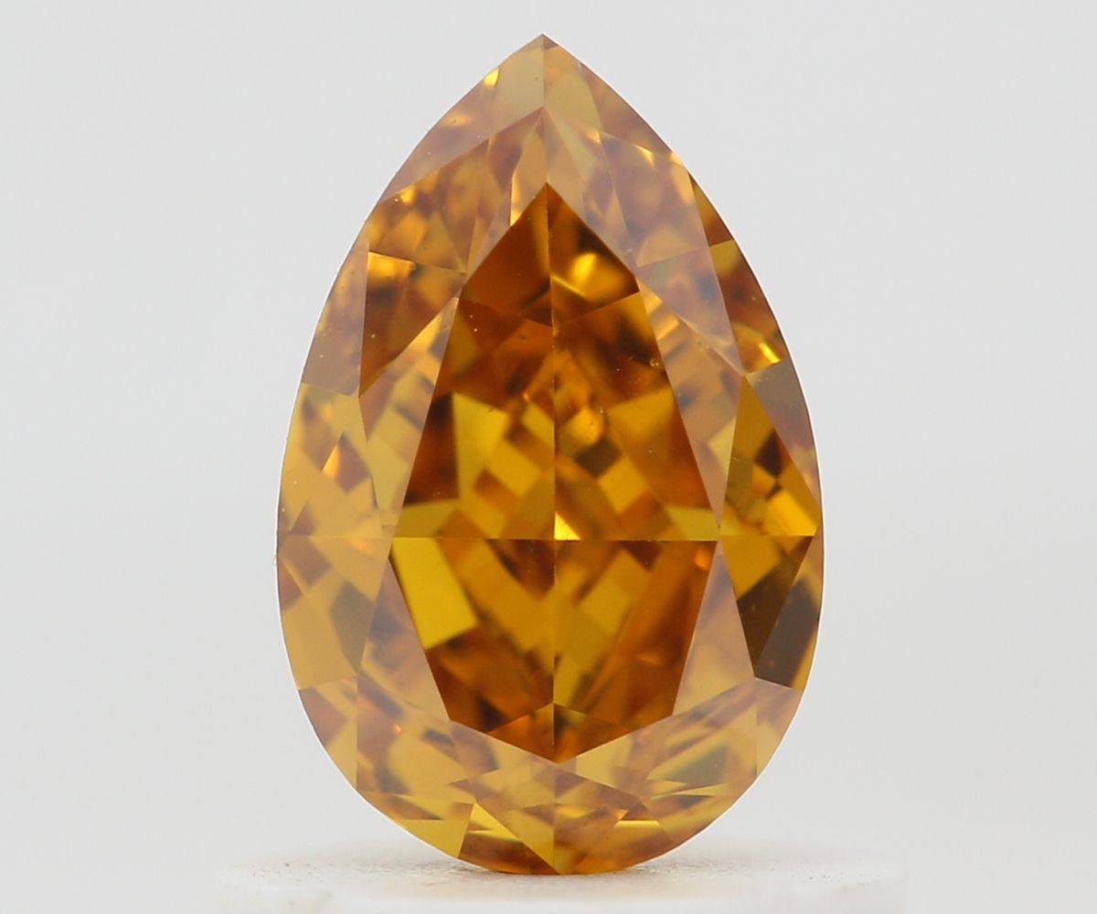 Pear Fancy Deep Yellowish Orange Natural Diamond 0.81ct VS2 loose diamond