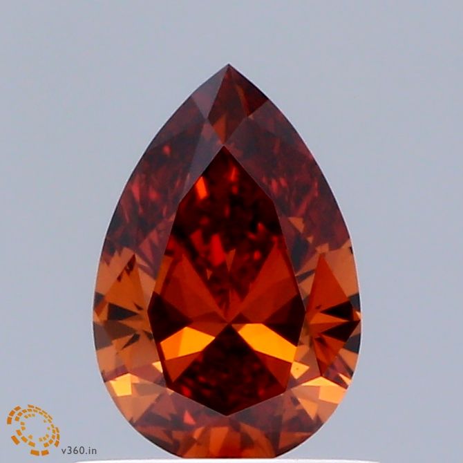 Pear Fancy Vivid Orange Lab-grown Diamond 0.53ct VS1 loose diamond