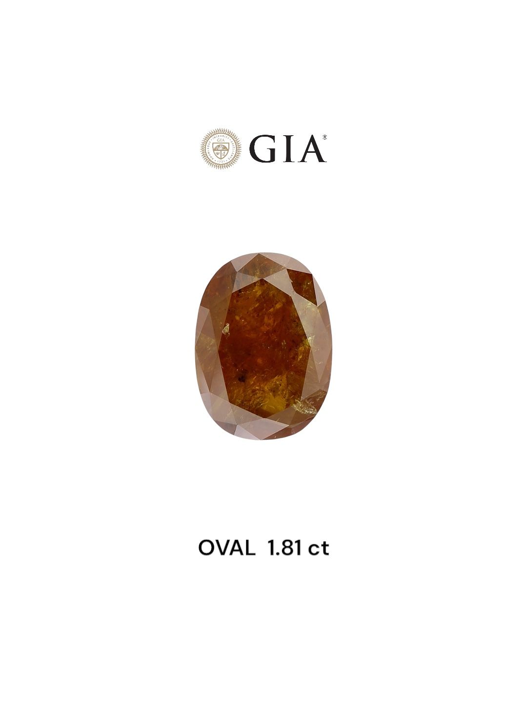 Oval Fancy Deep Brown Orange Natural Diamond 1.81ct loose diamond