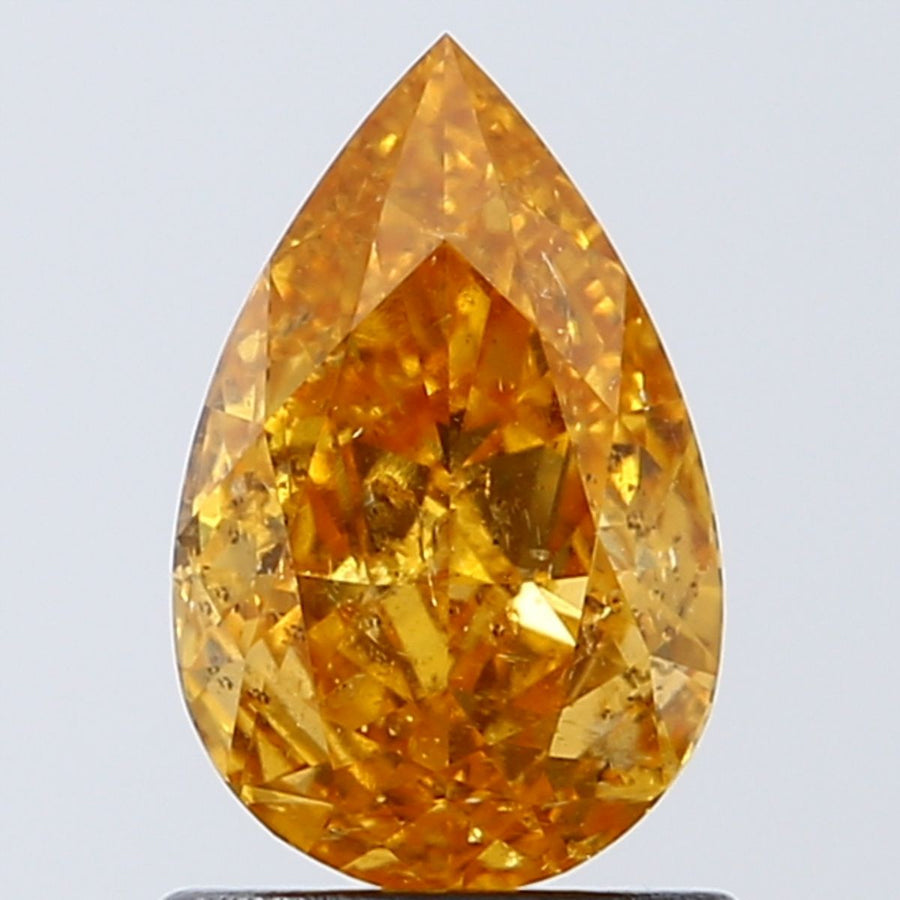 Pear Fancy Vivid Yellowish Orange Natural Diamond 1.02ct loose diamond