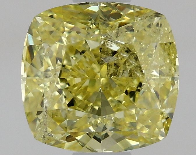 Cushion Fancy Intense Yellow Natural Diamond 1.01ct I2 loose diamond