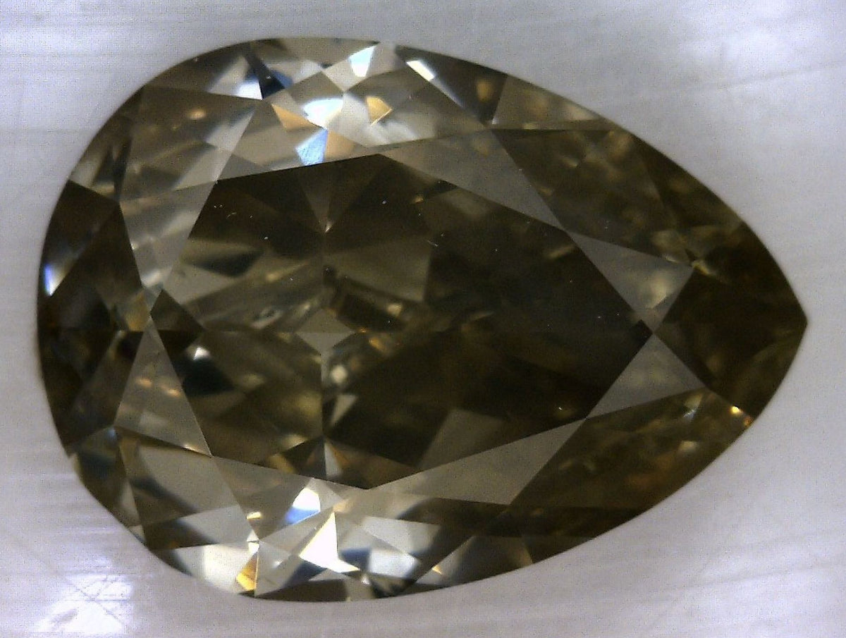 Pear Fancy Dark Yellowish Green Gray Natural Diamond 1.5ct I1 loose diamond
