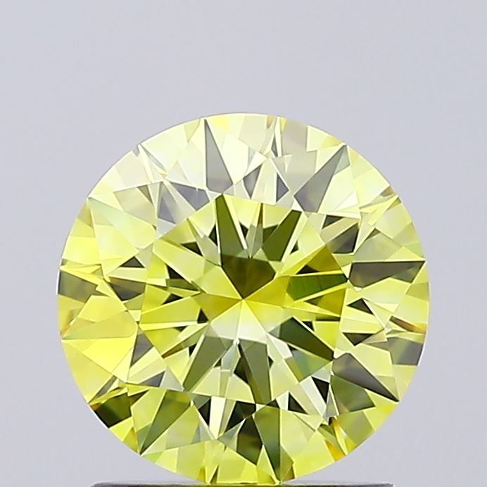 Round Fancy Intense Yellow Lab-grown Diamond 1.39ct IF loose diamond