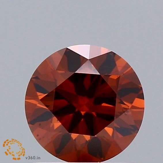 Round Fancy Vivid Orange Lab-grown Diamond 1ct VS2 loose diamond