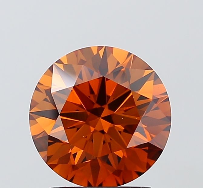 Round Fancy Deep Orange Lab-grown Diamond 2.03ct VS1 loose diamond