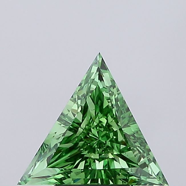 Triangular Fancy Vivid Green Lab-grown Diamond 1.85ct VS2 loose diamond