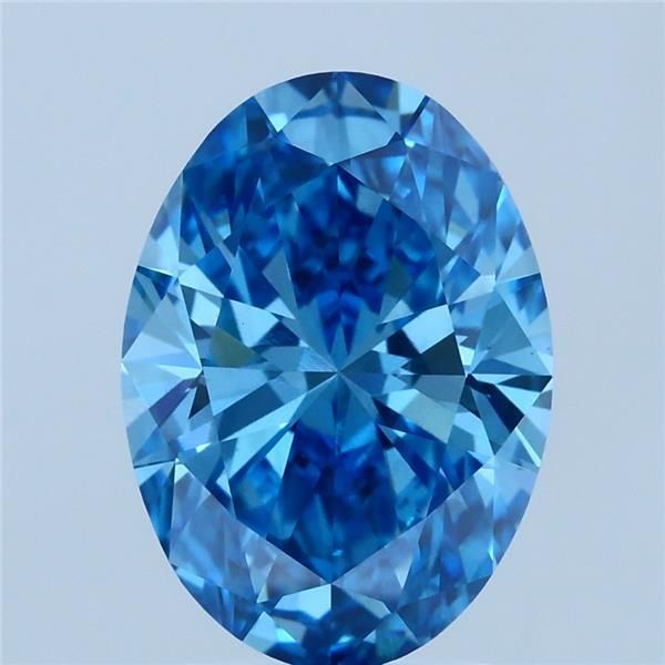 Oval Fancy Vivid Blue Lab-grown Diamond 3ct VS1 loose diamond