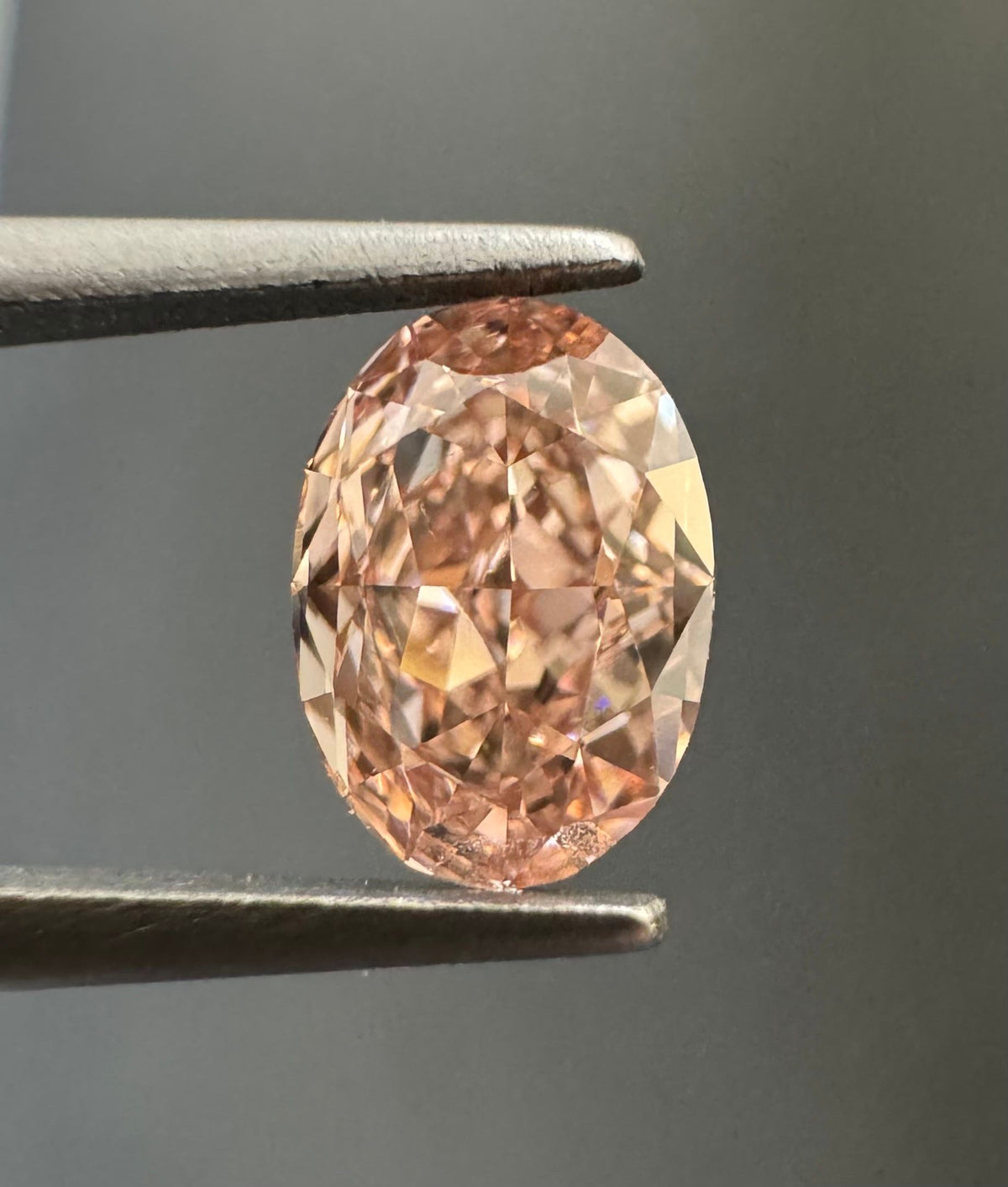 Oval Fancy Orangey Pink Natural Diamond 0.51ct VS2 loose diamond