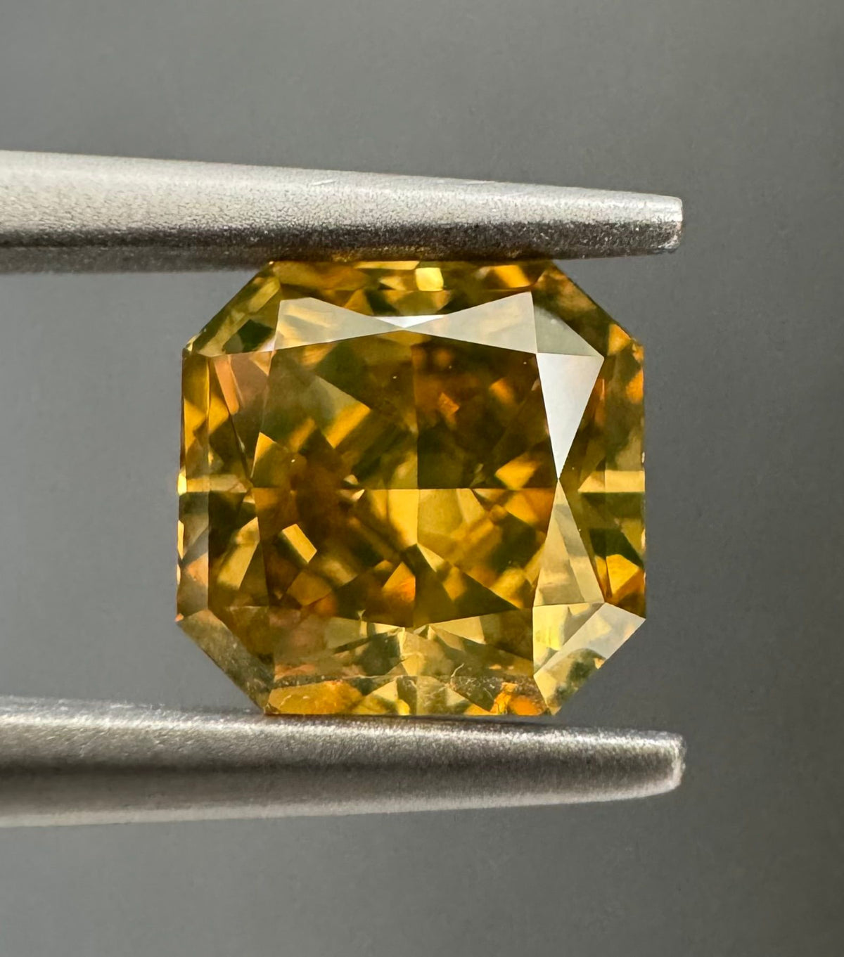 Radiant Fancy Deep Yellow Brown Natural Diamond 1.01ct SI1 loose diamond