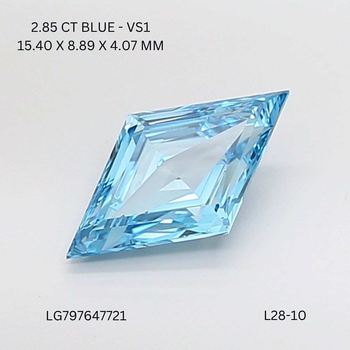 Lozenge Fancy Vivid Blue Lab-grown Diamond 2.85ct VS1 loose diamond