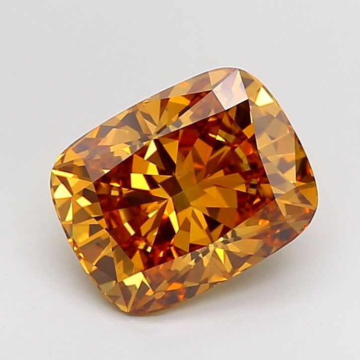 Cushion Fancy Vivid Orange Lab-grown Diamond 2.55ct VS1 loose diamond