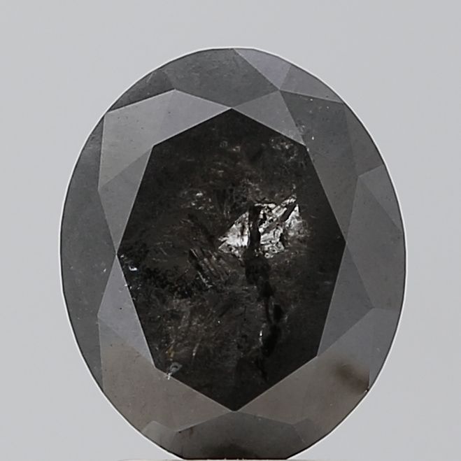 Oval Salt And Pepper Natural Diamond 2.58ct VS1 loose diamond