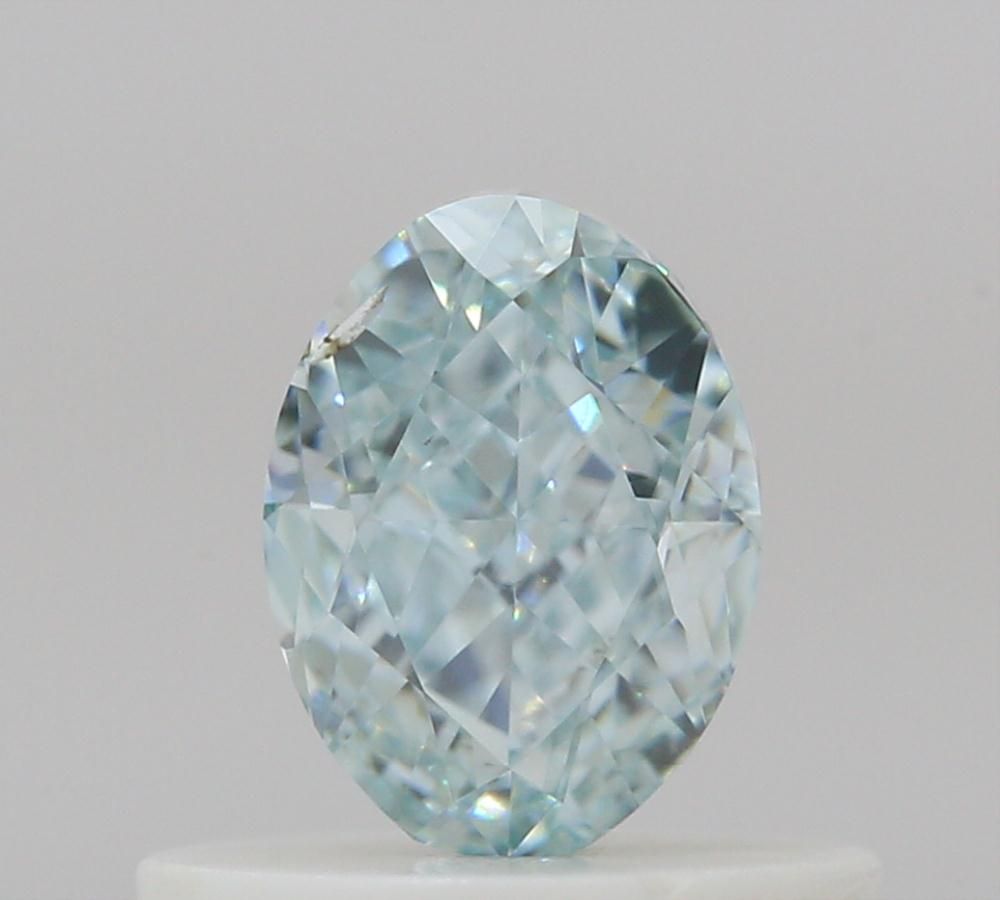 Oval Fancy Intense Green Blue Natural Diamond 0.51ct SI2 loose diamond