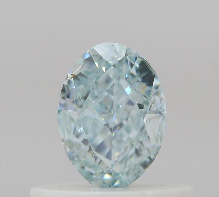 Oval Fancy Intense Green Blue Natural Diamond 0.51ct SI2 loose diamond