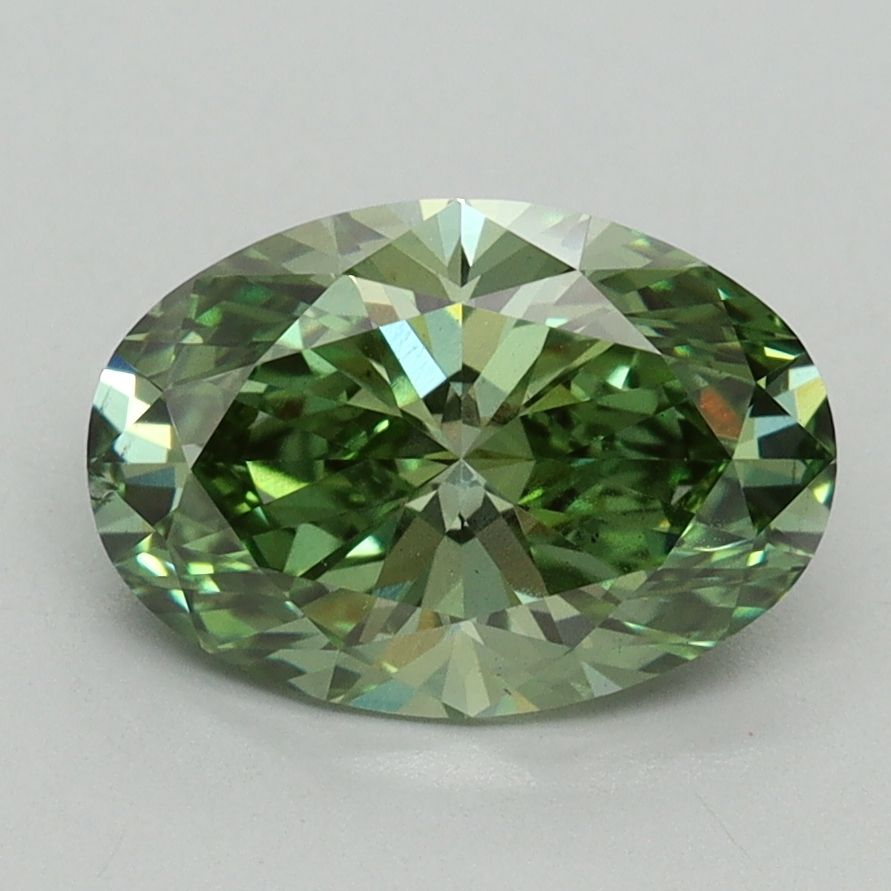 Oval Fancy Vivid Green Lab-grown Diamond 2.01ct VS2 loose diamond