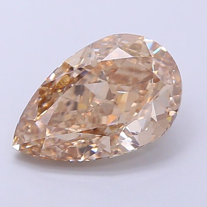 Pear Fancy Light Brown Lab-grown Diamond 2.66ct VVS2 loose diamond