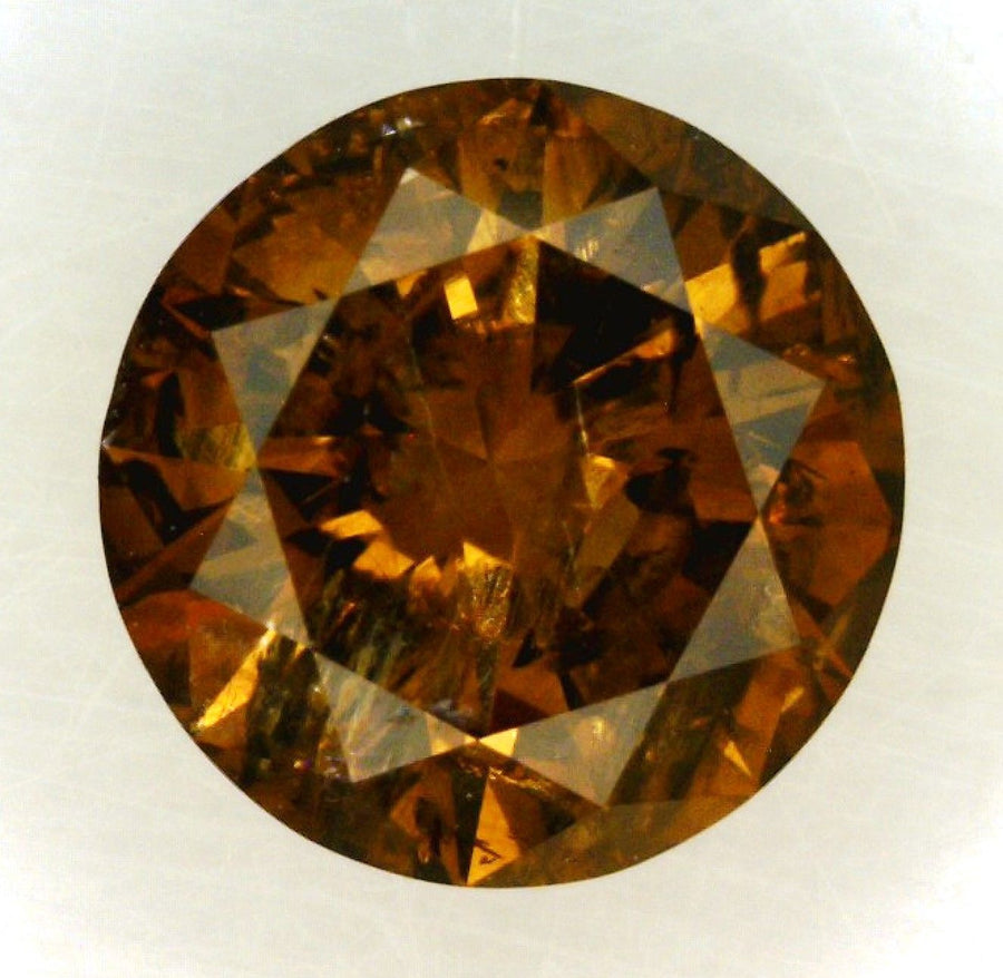 Round Fancy Dark Orangey Brown Natural Diamond 0.78ct loose diamond