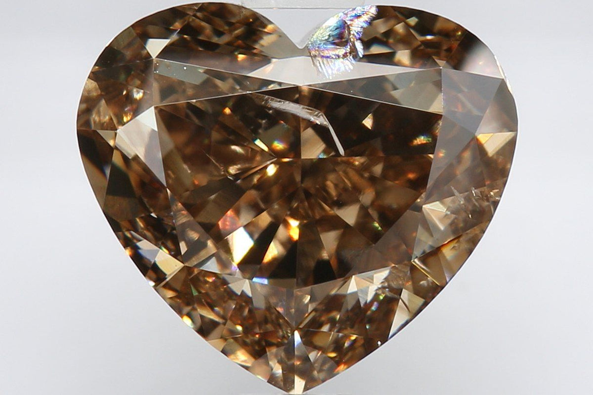 Heart Fancy Dark Yellowish Brown Natural Diamond 5.01ct loose diamond