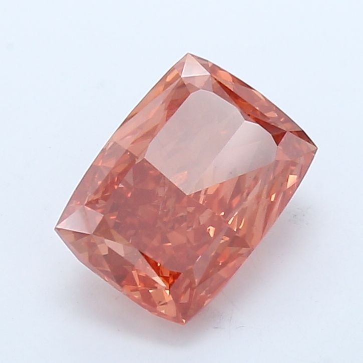 Cushion Fancy Vivid Pinkish Orange Lab-grown Diamond 3ct VS1 loose diamond