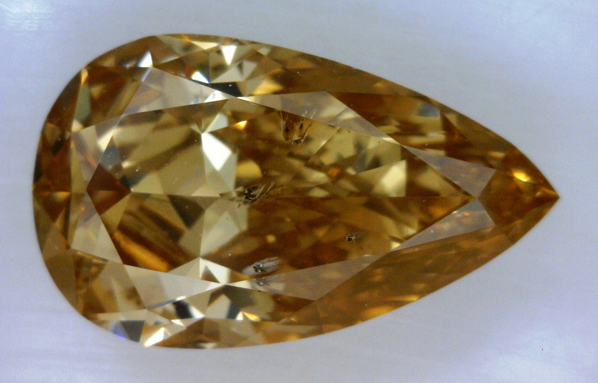 Pear Fancy Orange Brown Orange Natural Diamond 1.17ct loose diamond