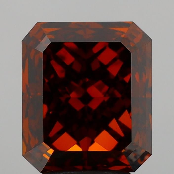 Radiant Fancy Deep Brownish Orange Lab-grown Diamond 3.63ct VS1 loose diamond