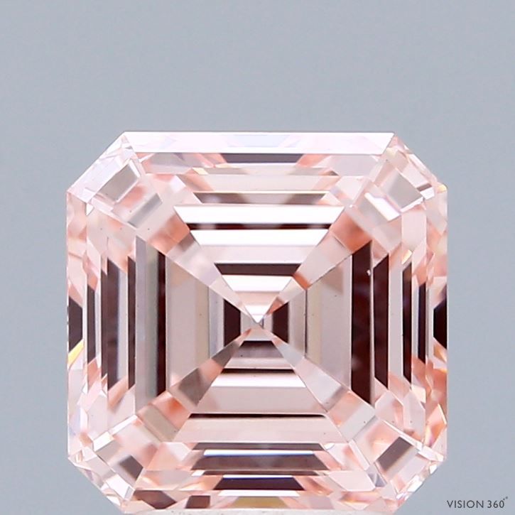 Square Emerald Fancy Intense Pink Lab-grown Diamond 3.09ct VS1 loose diamond