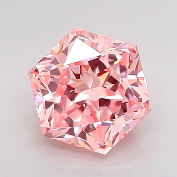 Hexagonal Fancy Vivid Pink Lab-grown Diamond 1.6ct VS1 loose diamond