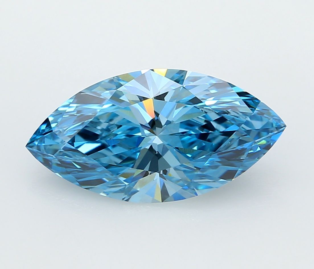 Marquise Fancy Vivid Blue Lab-grown Diamond 3.02ct VVS2 loose diamond