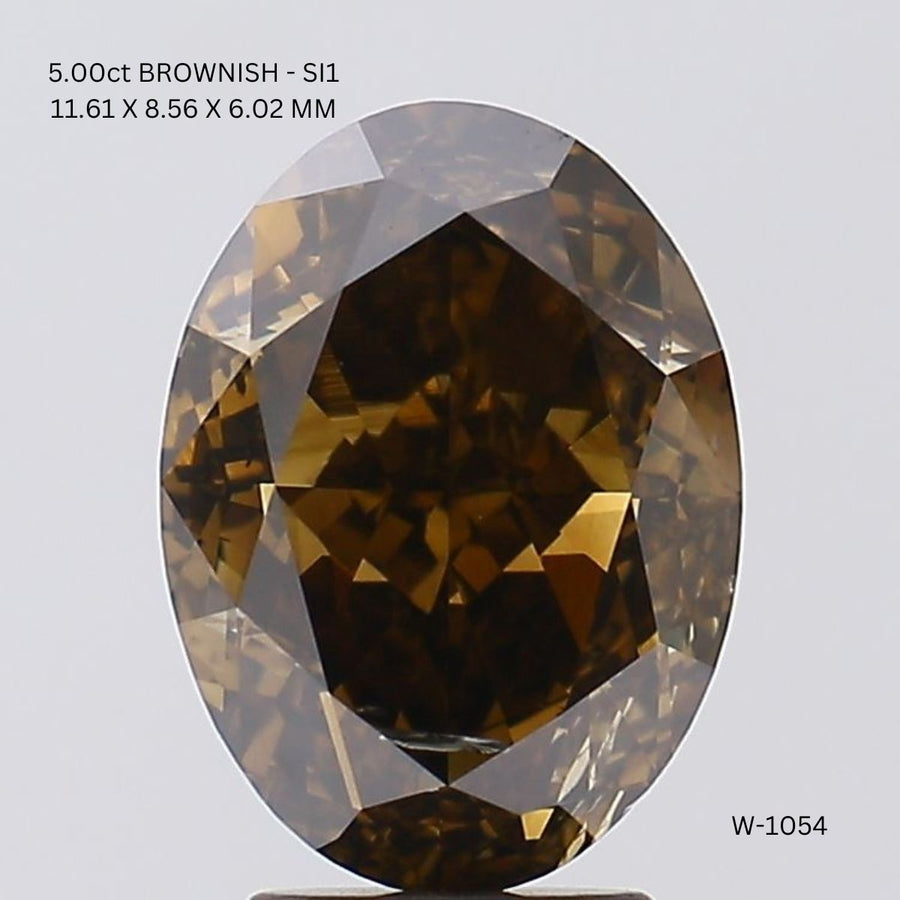 Oval Brown Natural Diamond 5ct SI1 loose diamond
