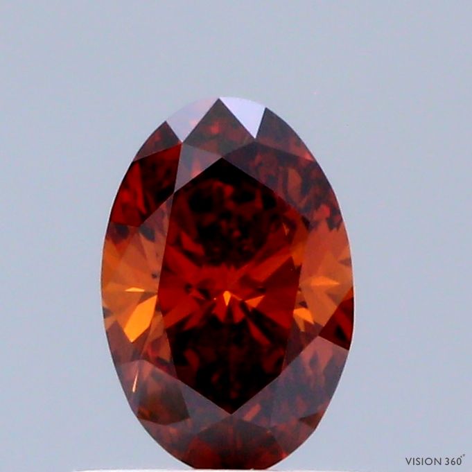 Oval Fancy Deep Orange Lab-grown Diamond 0.51ct VS1 loose diamond