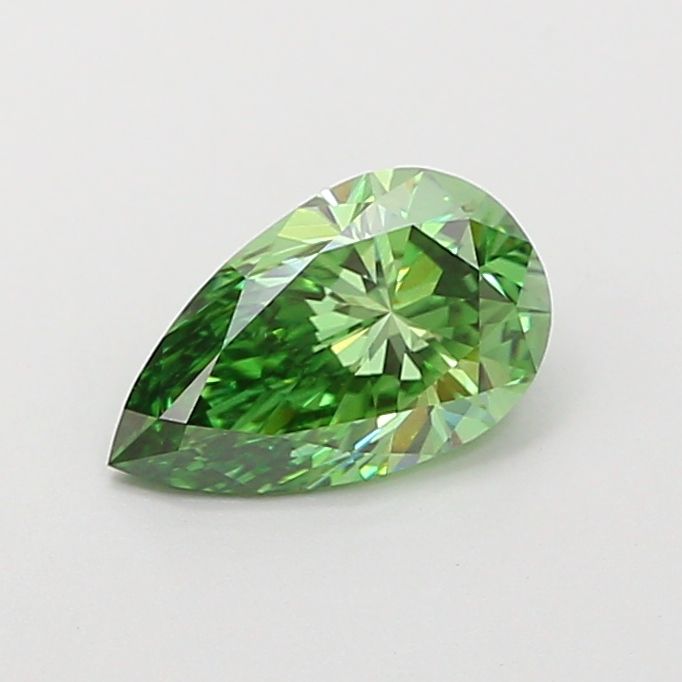 Pear Fancy Vivid Green Lab-grown Diamond 0.82ct VVS2 loose diamond