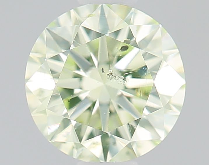 Round Fancy Light Yellow Green Natural Diamond 0.5ct SI2 loose diamond