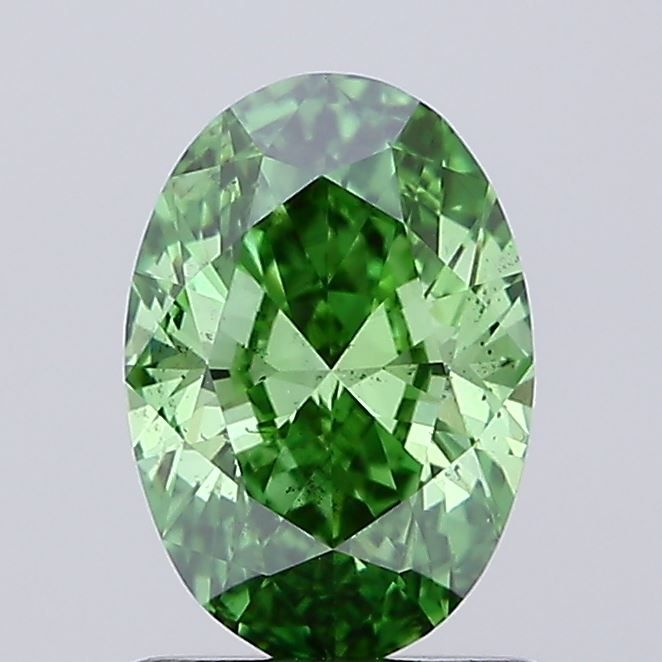 Oval Fancy Vivid Green Lab-grown Diamond 1.08ct VS2 loose diamond