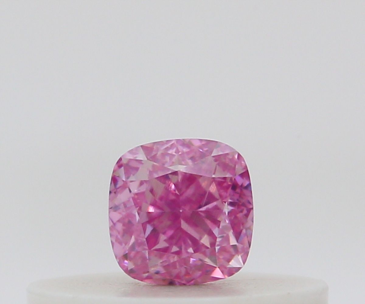 Cushion Fancy Vivid Purple Pink Natural Diamond 0.16ct SI1 loose diamond