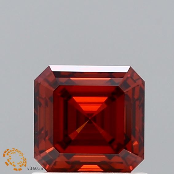 Square Emerald Fancy Orange Lab-grown Diamond 1.04ct VS1 loose diamond