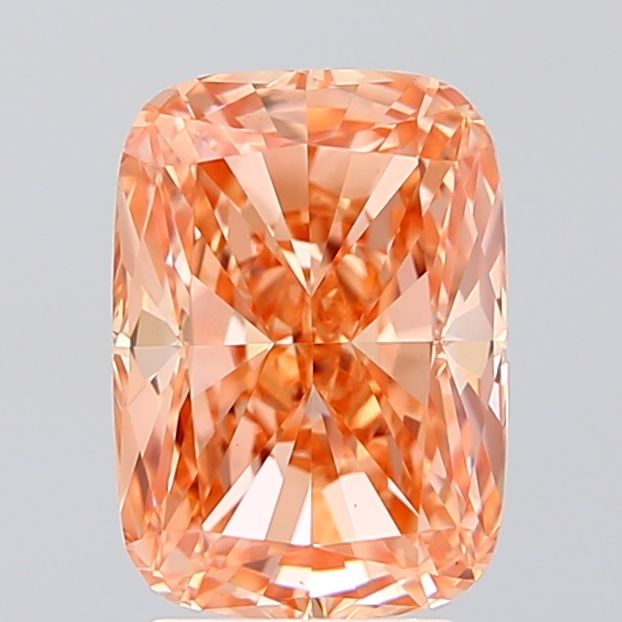 Cushion Fancy Intense Pinkish Orange Lab-grown Diamond 3.11ct VVS2 loose diamond
